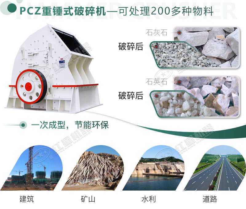 破碎多種物料，應(yīng)用領(lǐng)域廣